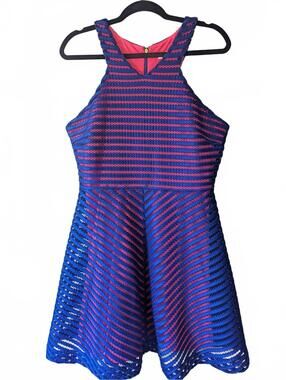 Lilly Pulitzer Blue and Pink Striped Sleeveless Dress Size L